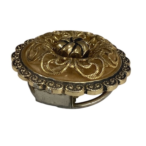 Vintage Filigree Scarf Pin Clip West Germany Scarf Holder Gold Tone 1V 1970’s - Picture 2 of 8